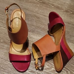 Multi-color sandal wedges